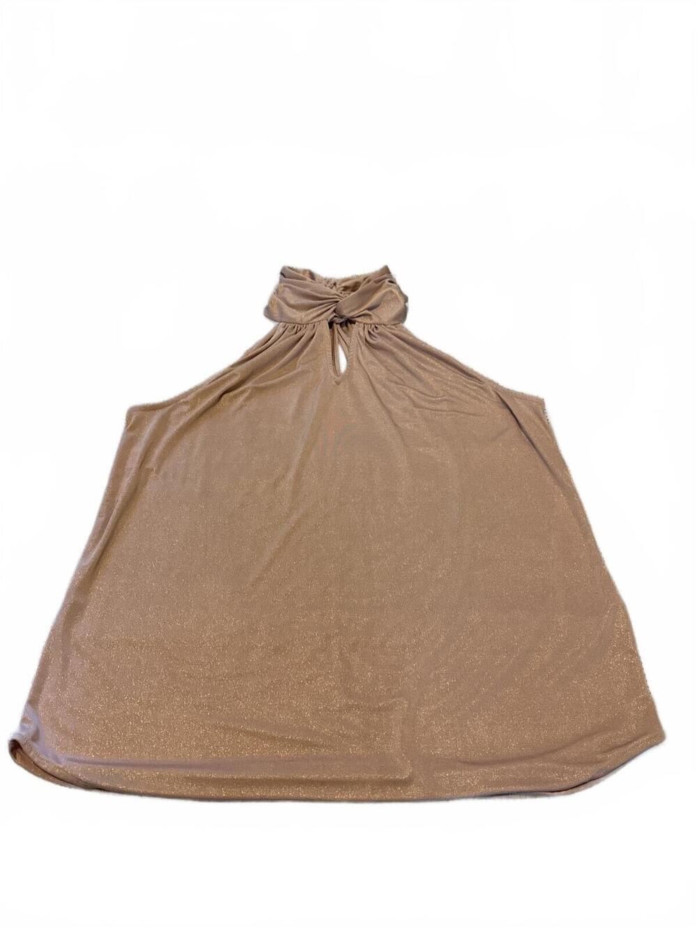 Anne Klein Shimmering Blush Halter Top Size Small